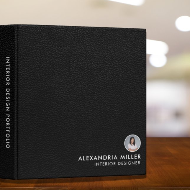 Black Leather Custom Professional Photo 3 Ring Binder (Creator Uploaded)