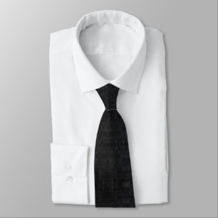 Black leather design neck tie