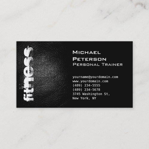 Black Leather Effect Fitness Sport Business Card