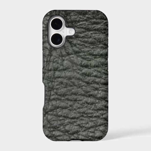 Black Leather Effect Iphone Case (Back)