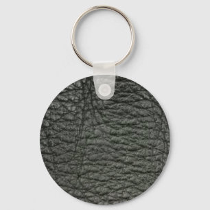 Black Leather Effect Keychain