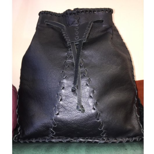 Black Leather Fashion Corset Handbag (Front)