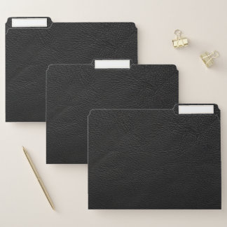Black leather file folder