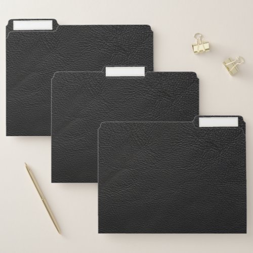 Black leather file folder