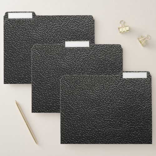 Black leather file folder