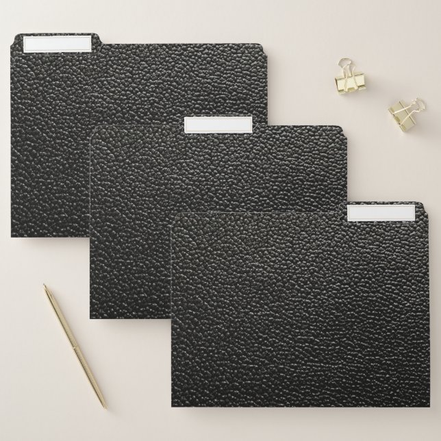 Black leather file folder (Set)