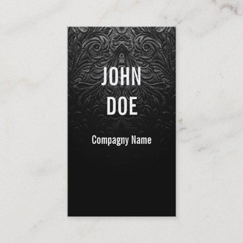 Black leather finely decorated business card template