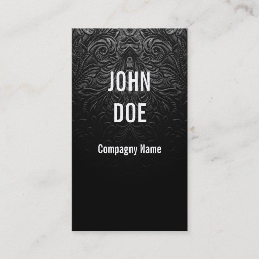 Customizable Black leather finely decorated business card template