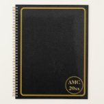 Black Leather Gold Frame Planner