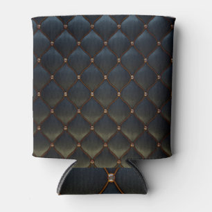 Black Leather Golden Wire Diamonds Can Cooler