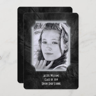 Black Leather Graduation Invite