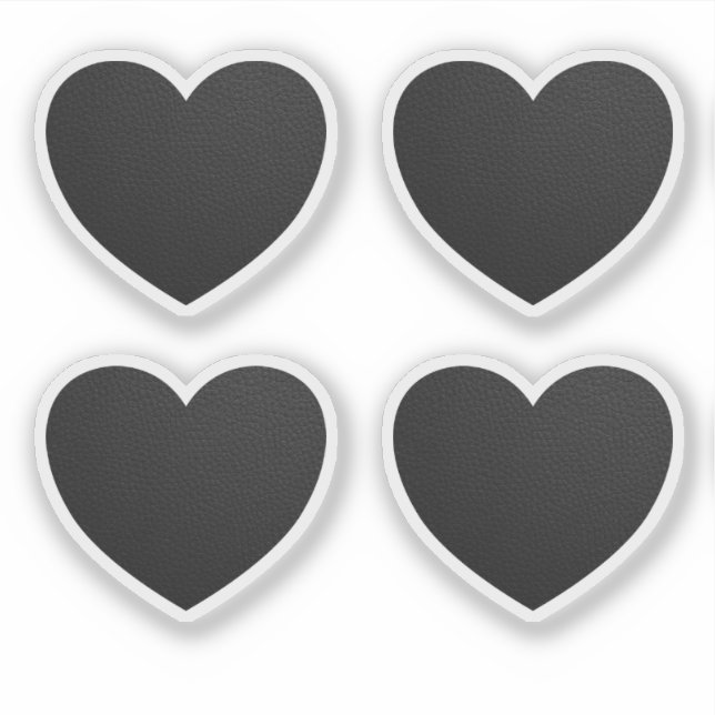 Black Leather Heart Valentine’s Day Custom Cut Sticker (Front)