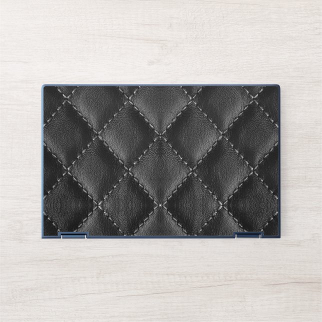 Black leather HP Elite Dragonfly Notebook Skin (Front)