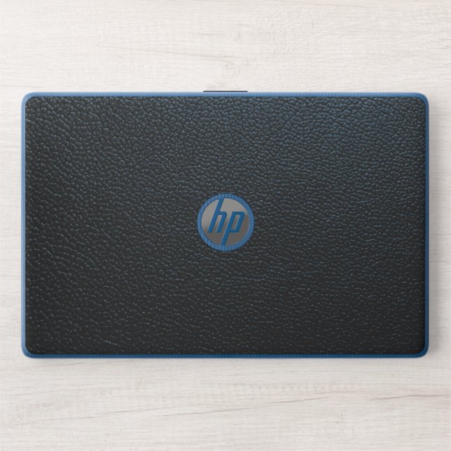 Black Leather HP Laptop Skin (Front)
