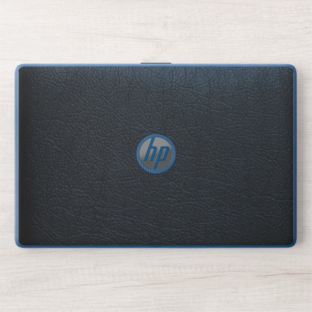 Black Leather  HP Laptop Skin (Front)