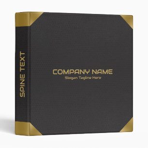 Black Leather image print with gold accents 3 Ring Binder