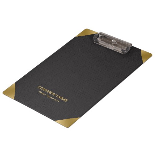 Black leather image print with gold accents clipboard