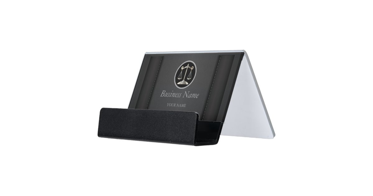 Black Leather Lawyer Personalize Desk Business Card Holder Black Leather Lawyer Personalize Desk Business Card Holder Zazzle