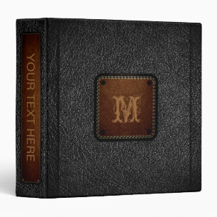 Black Leather Look Brown Tag Binder