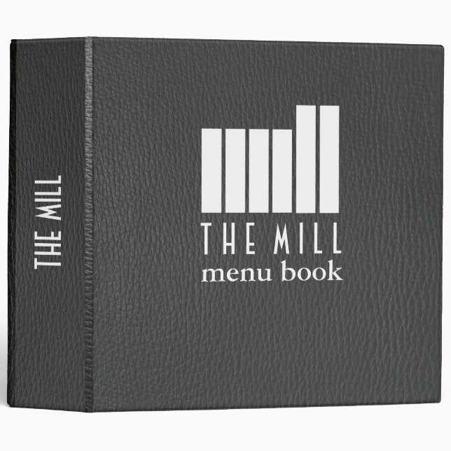 Black Leather Look Customized Avery Binder 3 (Front/Spine)