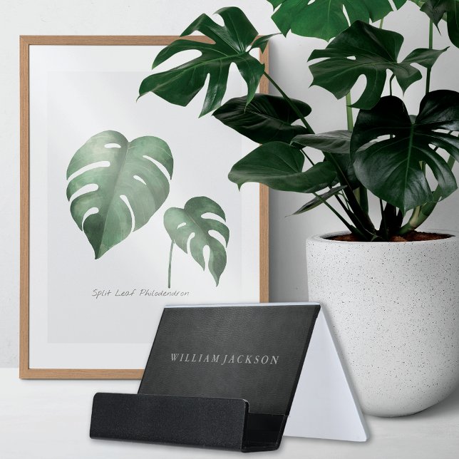 Black Leather Look Desk Business Card Holder (Creator Uploaded)