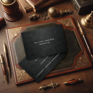 Black Leather Look Euro Business Card