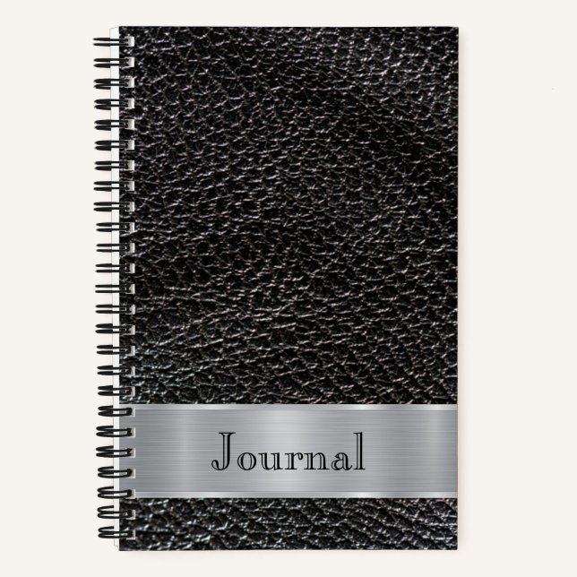 Black leather look journal (Front)