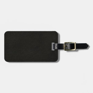 Black Leather Look Luggage Tag