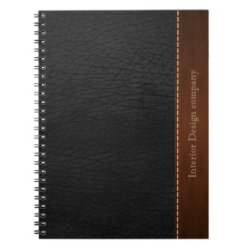 Black leather look notebook