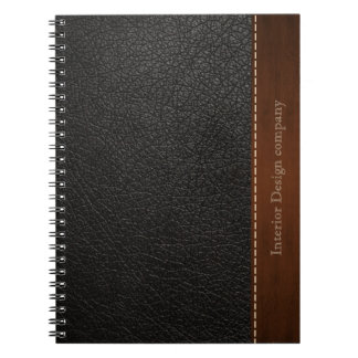 Black leather look notebook
