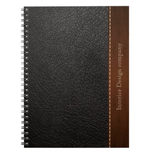 Black leather look notebook