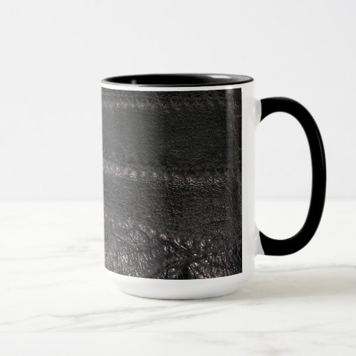 Black Leather Look Texture Mug