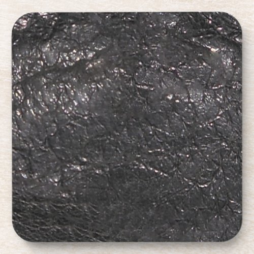 Black Leather_look Textured_effect Cork Coasters