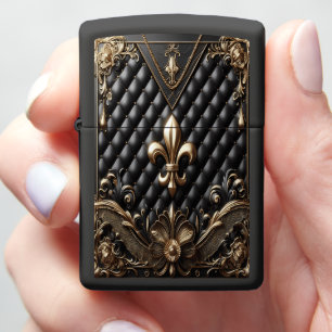 Black Leather Luxe Masterpiece Zippo Lighter