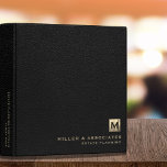 Black Leather Luxury Gold Estate Planning 3 Ring Binder<br><div class="desc">Designed for Estate Planners and Law and Legal firms. This binder is ideal for organizing your client's portfolio information.</div>