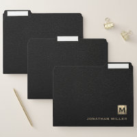 Black Leather Luxury Gold Monogram