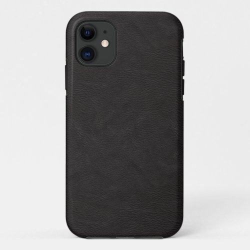 Black Leather Matte Design iPhone 11 Case