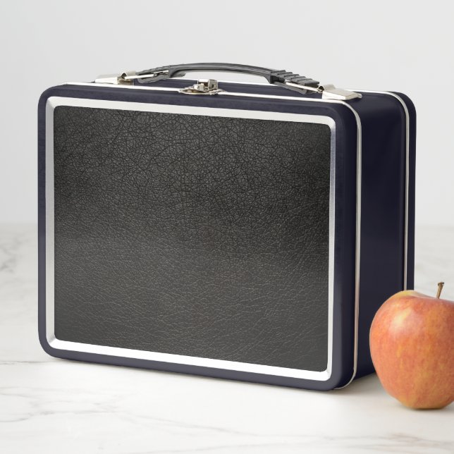 Black Leather Metal Lunch Box (In Situ)
