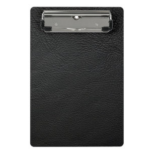 Black leather mini clipboard