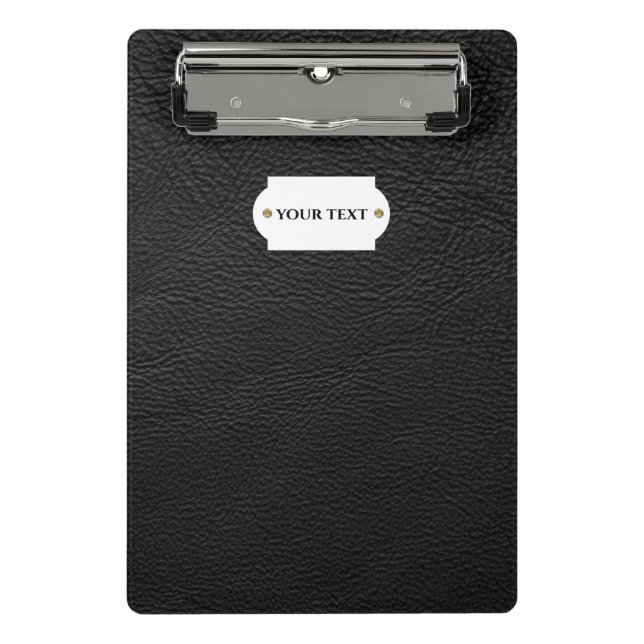 Black leather  mini clipboard (Front)