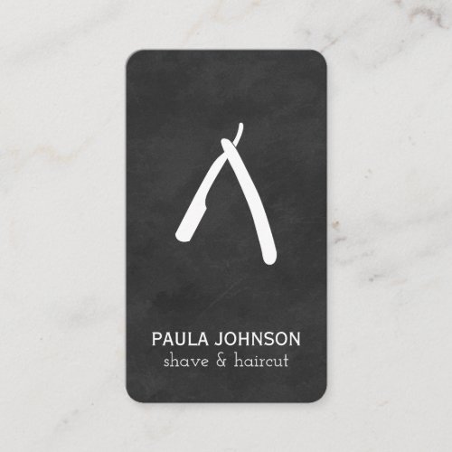 Black Leather Mustache and Barber Blade Variation Business Card