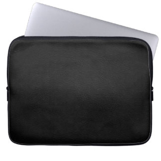 Black Leather Neoprene Laptop Sleeve