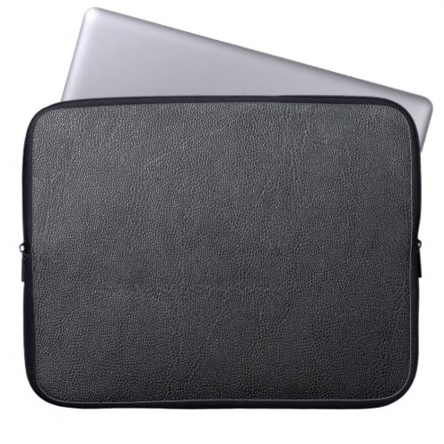 Black leather  Neoprene Laptop Sleeve 15 inch