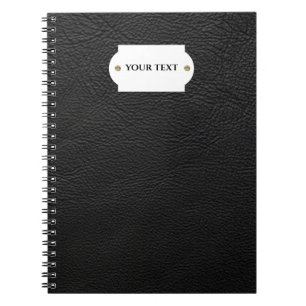 Black leather notebook