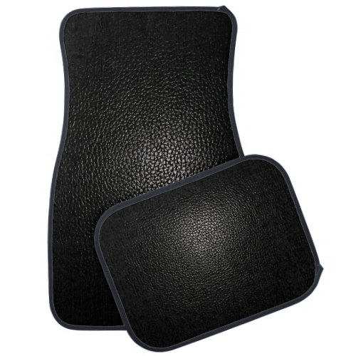 Black Leather on Black Car Mat