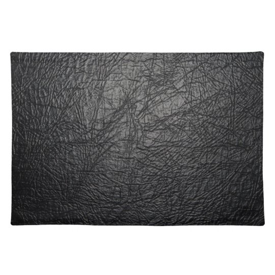 Black leather placemat