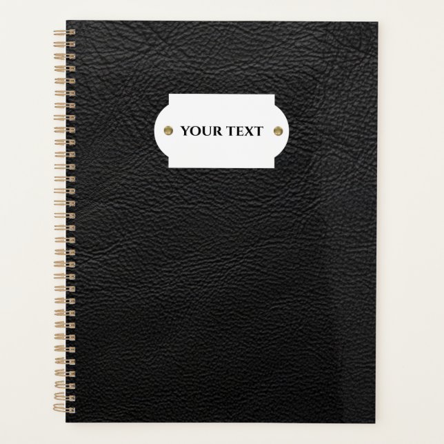 Black leather  planner (Front)