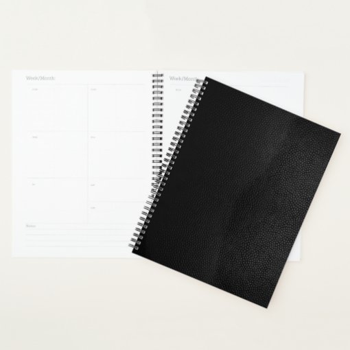 Black Leather Planner Zazzle