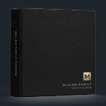 Black Leather Print Monogram Photo Album Book 3 Ring Binder<br><div class="desc">Keep your cherished memories organized and secure with this personalized black leather print photo album book. The elegant brushed metallic gold monogram initial emblem and customizable text on the spine make this album a sophisticated addition to any home decor. The three-ring binder design allows for easy adding or removing of...</div>