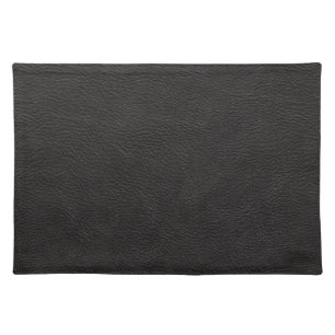 Black Leather Print Texture Pattern Placemat
